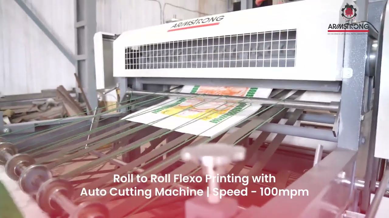 ARMSTRONG SIX COLOUR ROLL TO ROLL FLEXO PRINTING MACHINE WITH AUTO CUTTING SYSTEM