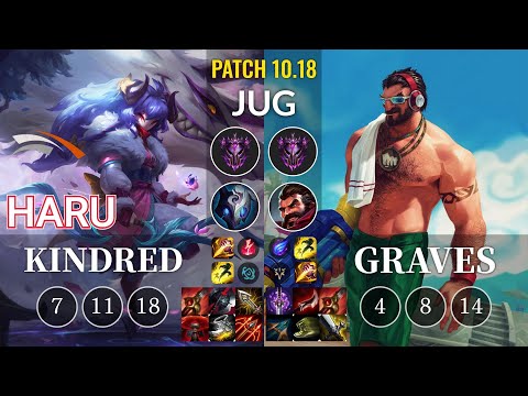 HLE Haru Kindred vs Graves Jungle - KR Patch 10.18