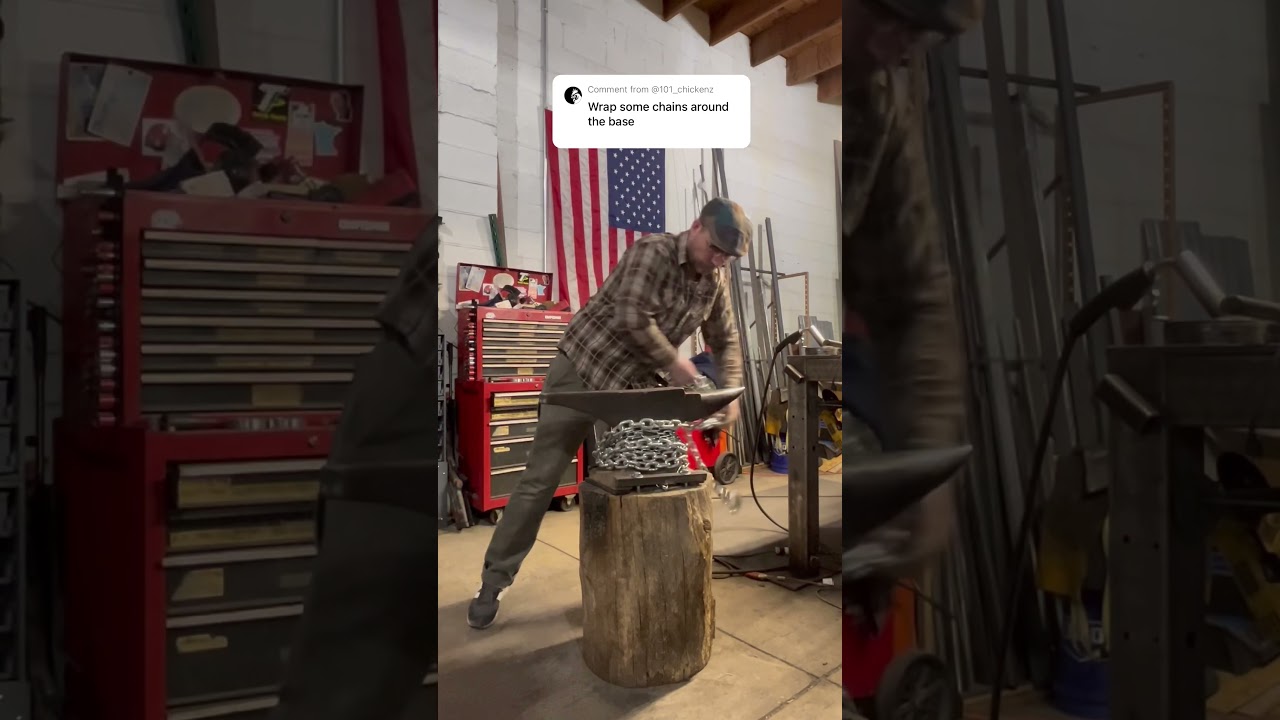 Wrap some chains on it!!! #joeco #harborfreight #anvil #asmr #blacksmithing