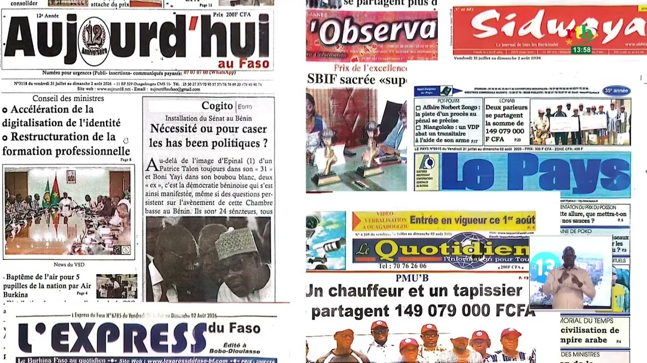 Revue de presse du 31 juillet 2026