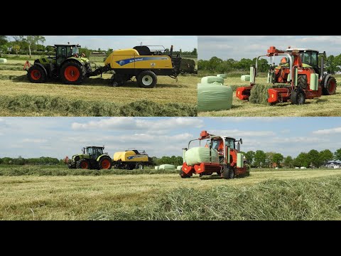 Vierkante balen persen en wikkelen met Claas Arion 540 & 650. Vrieling loonwerk. Baling and wrapping