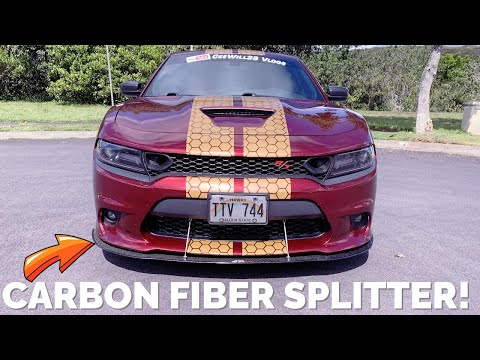 APR Performance Carbon Fiber Front Splitter With Rods Installation | 2019 Dodge Charger RT!