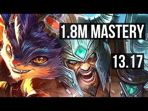 RUMBLE vs TRYNDAMERE (TOP) | 1.8M mastery, 4/1/5, 800+ games | KR Master | 13.17