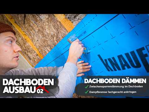 Attic conversion - Part 2 🏚️ | Installing Knauf rafter insulation & vapor barrier