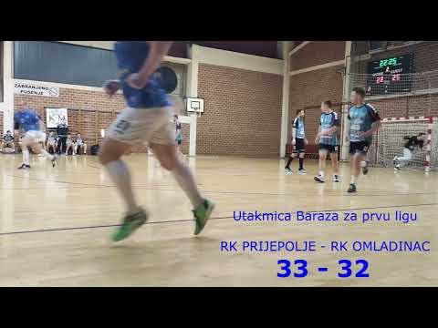 UTAKMICA RK PRIJEPOLJE - RK OMLADINAC 33-32, SLEDI FINALE PROTIV TREPČE
