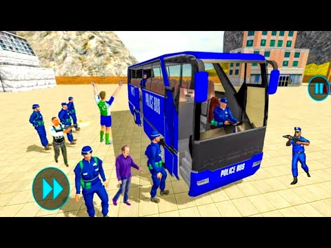 US Police off-road Coach Bus #4 - Uphill Driving Simulator New - Android Gameplay