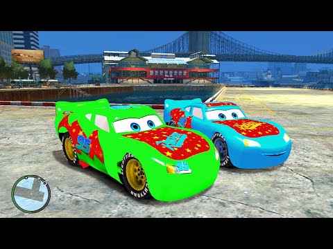 McQueen Green Vs McQueen Blue - GTA IV Impact Damage Mod Testing
