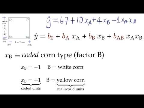 Experiments 3A - Setting up the least squares model for a 2 factor experiment