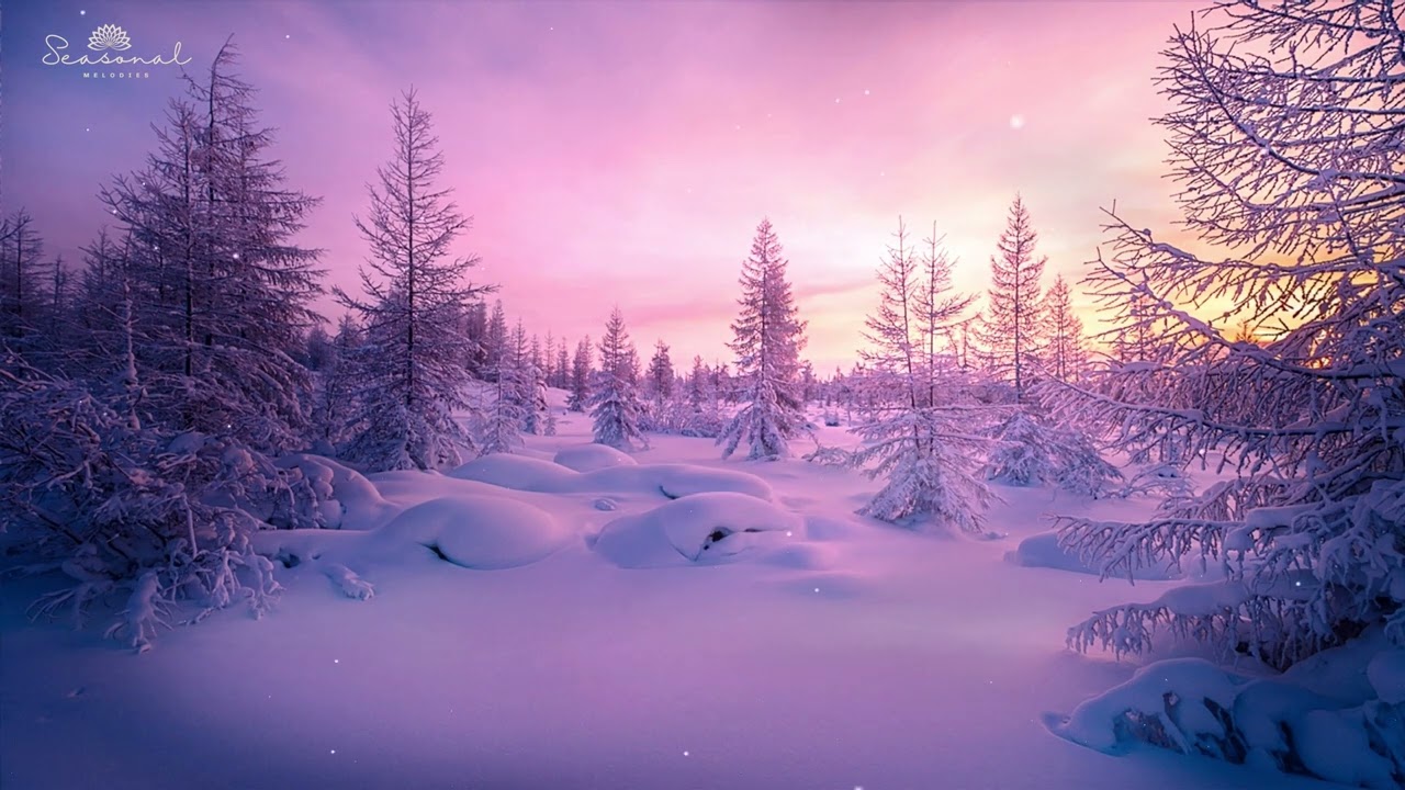 Winter Wonderland: Snow-Covered Trees & Pastel Skies ❄️🌲
