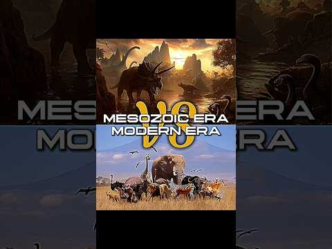 Mesozoic Era VS Modern Era #edit #paleontology #dinosaur #vs #animals #debate #fypシ