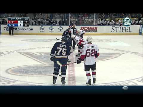 Ian Cole wrist shot goal 1-0 Ottawa Senators vs St. Louis Blues Nov 25 2014 NHL
