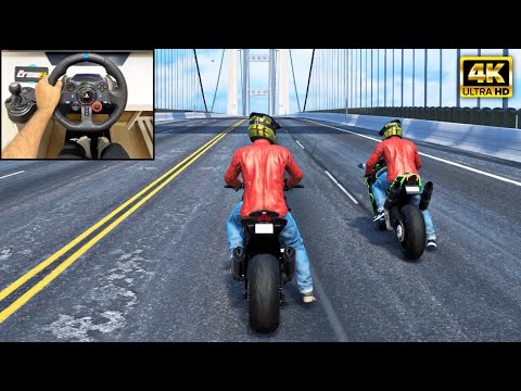 Kawasaki Z1000 ABS & Kawasaki Ninja H2R - Detroit to Las Vegas | The Crew 2 | Logitech g29 gameplay