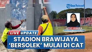 Stadion Brawijaya Kota Kediri Dipercantik, bakal Didominasi Warna Ungu Kombinasi Abu-abu