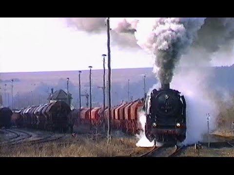 Schwere Güterzüge beim 1. Kali-Plandampf 1997 mit Dampflok 44 0093 I 44 2225 I 52 8039