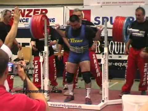 Sergiy Romanenko SQ372,5kg@90kg_EuropeanRecord_Powerlifting IPF European Championship 2005