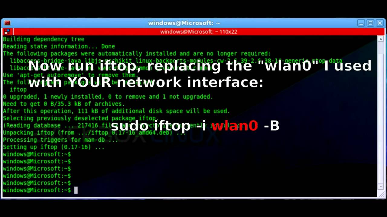 How to install IFTOP, a network traffic monitor for a Linux terminal