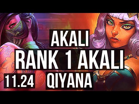 AKALI vs QIYANA (MID) | Rank 1 Akali, Rank 4, 8/2/2 | KR Challenger | 11.24