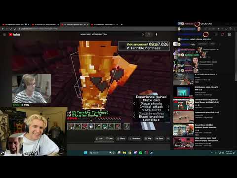 xQc Reacts to Minecraft Speedrun World Record (7:45)