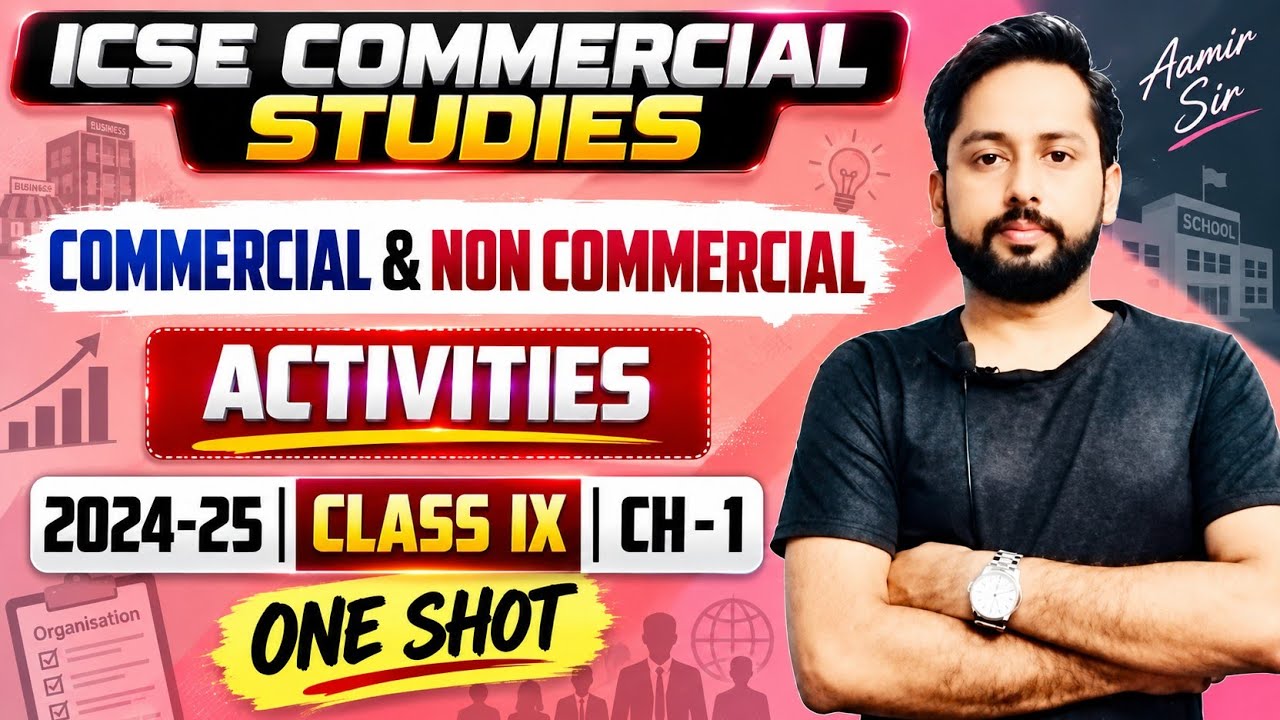 Commercial and Non Commercial Activities | icse commercial studies class 9 | Chapter 1 | 2024 - 25 |