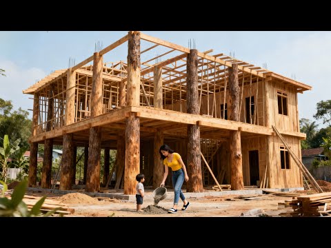 The young woman and her daughter built their dream log cabin in 135 days | By@LyTieuUyen-2002