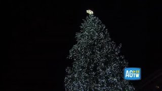 Milano, acceso l’albero di Natale in piazza Duomo: 29 metri e 100mila led
