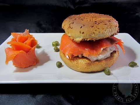 Recette Burger au saumon fumé et câpres