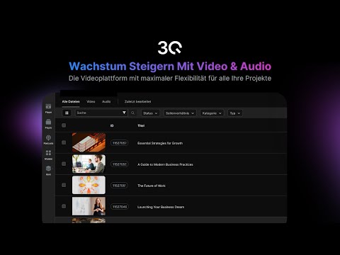 3Q - Die einfachste und flexibelste Lösung für Video-Hosting & Streaming für Unternehmen