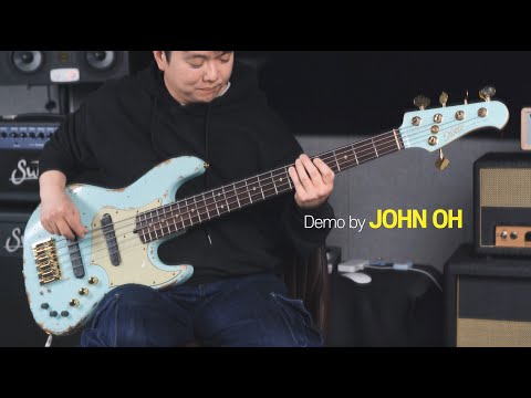 Xotic XJ-1T 5 String Heavy Aged-Burgundy Mist w/Matching Headstock image 9