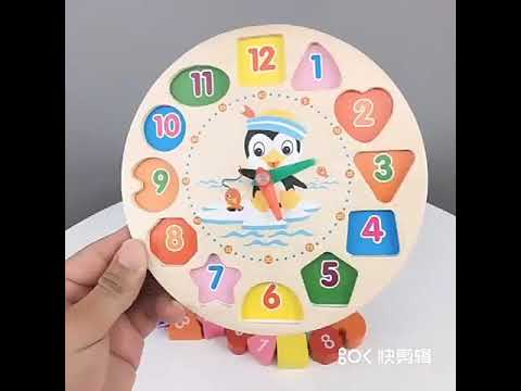 [LOGU] Mainan edukasi jam bentuk angka anak. Wooden educational toys