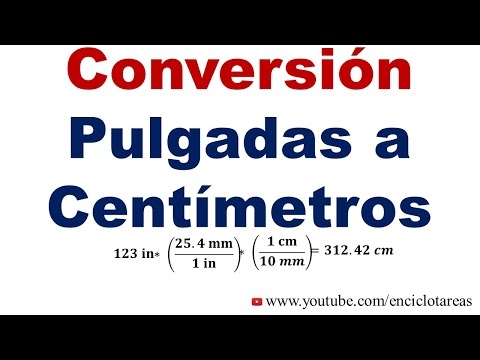 Convertir de Pulgadas a Centimetros (in a cm)