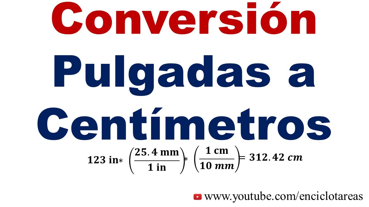 Convertir de Pulgadas a Centimetros (in a cm)