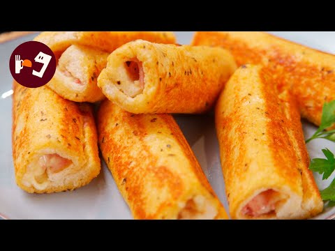 Rollitos de JAMÓN con QUESO rápidos y fáciles. Les gustará a todos