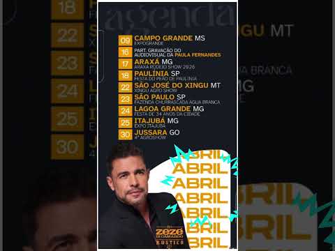 SHOW DE HOJE DO CANTOR ZEZÉ DI CAMARGO - SAIBA ONDE SERÁ - 25/04/2026