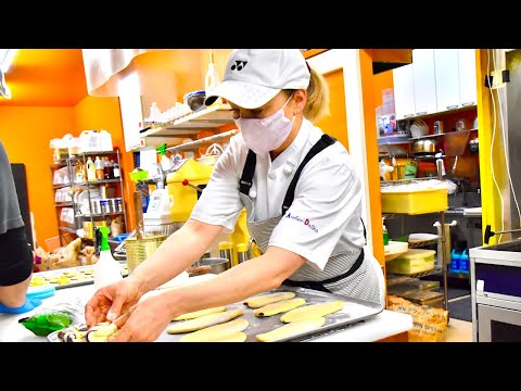 ¡Una panadera activa en Japón! ¡Cobertura cercana de una panadería popular en el centro de Tokio desde altas horas de la noche! Elaboración de pan japonés ASMR “Atelier Dasha Mizumoto Main Branch”