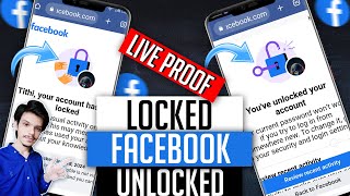 Working! Your Account Has Been Locked Facebook | How To Unlock Facebook Account 2024 | English