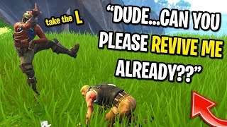 I knocked my teammates and DIDN&#39;T revive them on Fortnite... (KID STARTED CRYING!)