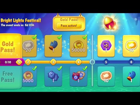 @Fishdom Level 9500 - Special Level 9502 Challenge. Bright Lights Festival Level 4 🔐