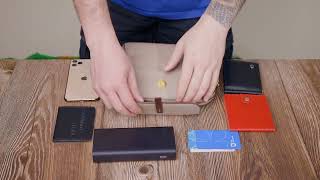 Стильна жіноча компактна сумка з натуральної шкіри Vintage 22267 бежева