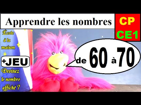 Apprendre à compter de 60 à 70 en français et jeu éducatif CP CE1 CE2