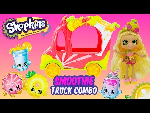 Shopkins Smoothie Truck Combo with Exclusive Pineapple Lily Shoppie Doll + 4 Exclusive Shopkins Video