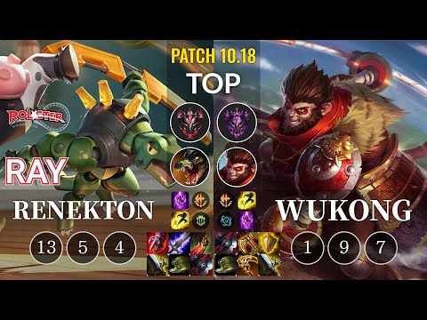 KT Ray Renekton vs Wukong Top - KR Patch 10.18