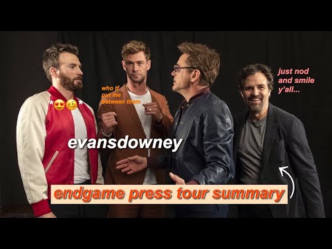 chris evans and robert downey jr: endgame press tour