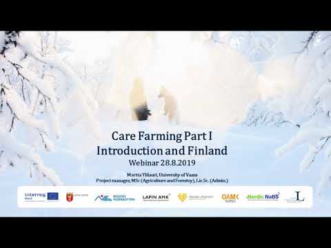 Nordic NaBS: Webinar, Care Farming part 1: Introduction and Care Farming in Finland