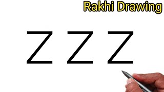Raksha bandhan special drawing  | Rakhi drawing from letter Z | Letter Drawing