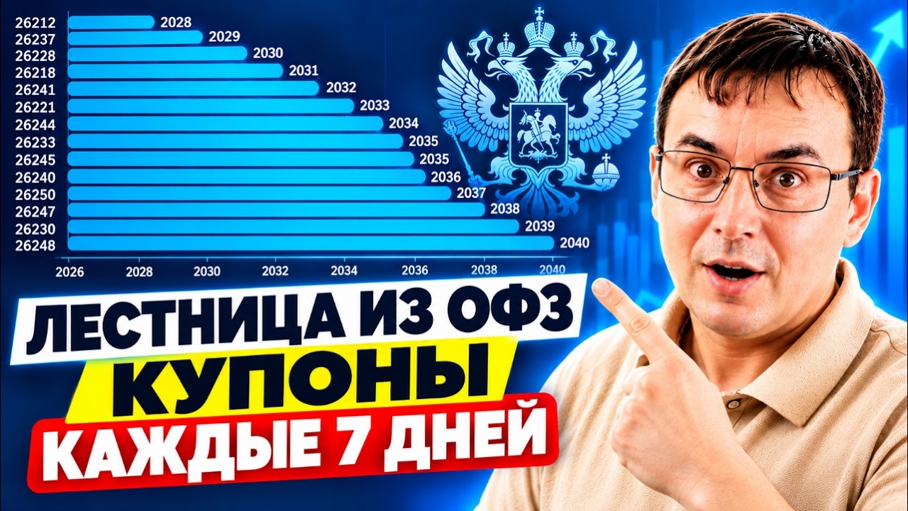 Я собрал ЛЕСТНИЦУ из ОФЗ и получаю купоны как зарплату!