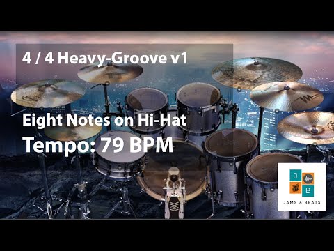 Heavy Groove v1 4/4 - 79 BPM - 8th on HiHat