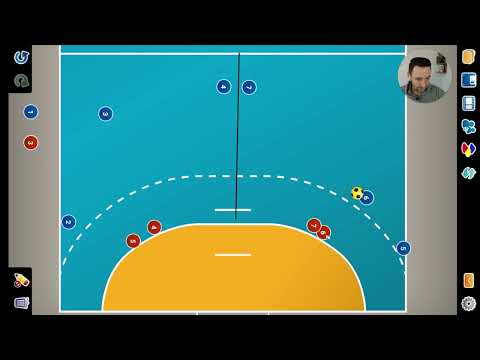 Handball Passkontinuum - Kreuzung für Rückraumspieler mit aktiven Abwehrspielern