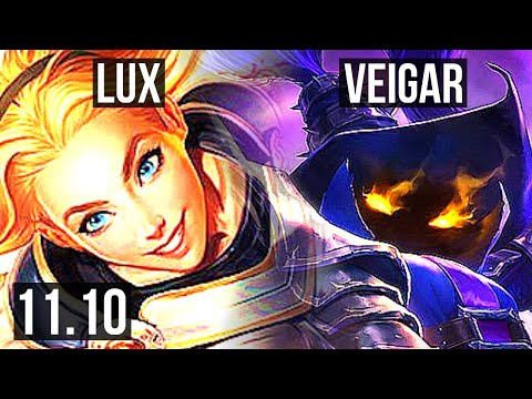 LUX vs VEIGAR (MID) | 8/0/9, 1.8M mastery, 800+ games, Legendary | BR Master | v11.10