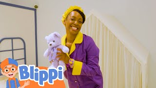 Wake Up And Go To Bed With Meekah!! | Blippi - Learn Colors and Science