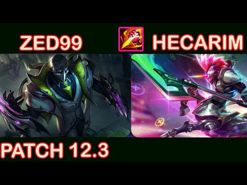 ZED99 PLAYS ZED VS HECARIM - KR CHALLENGER PATCH 12.3